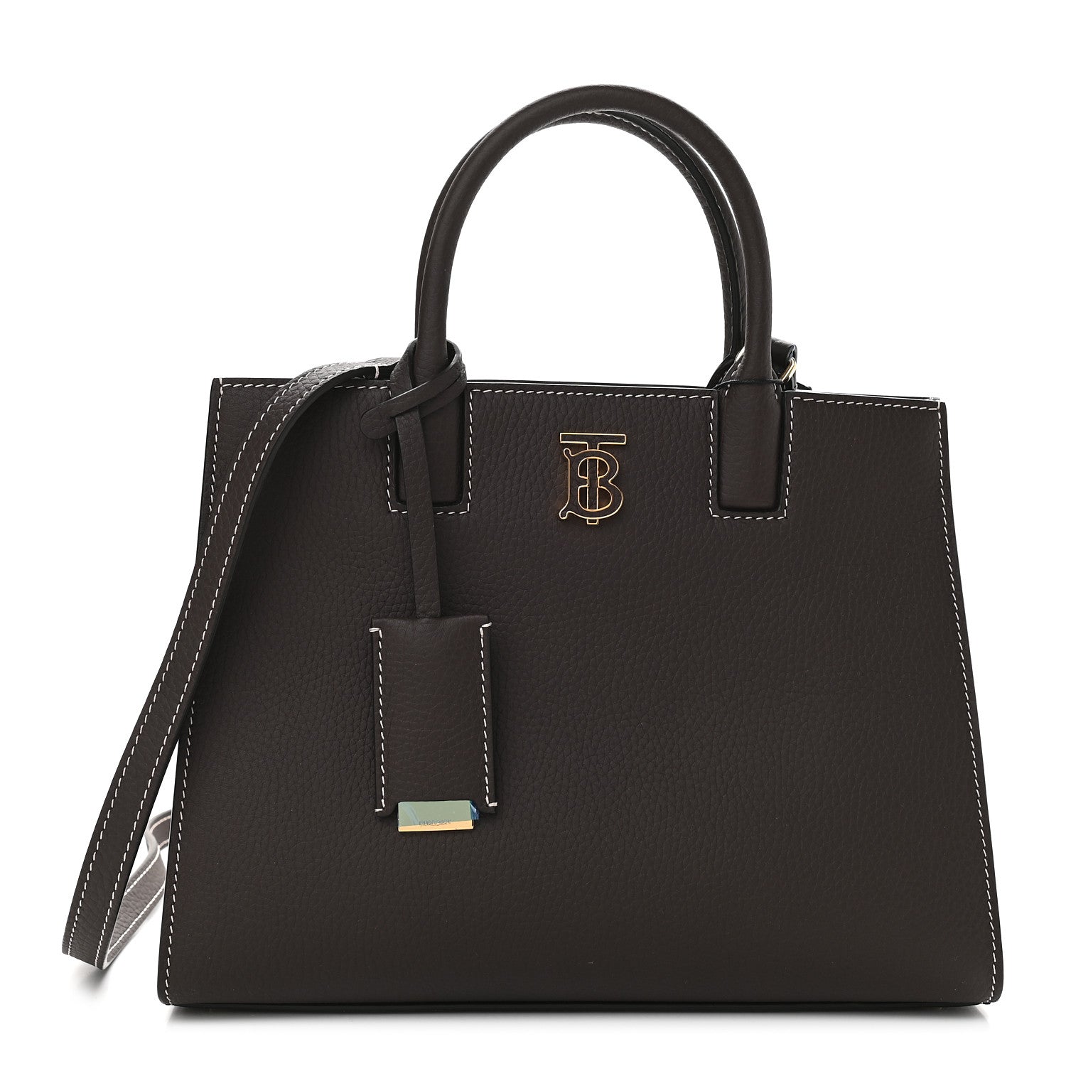 Burberry Calfskin Mini Frances Tote Dark Clay Brown 1 of 9