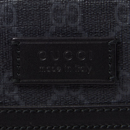 Gucci GG Supreme Monogram Web Small Flat Messenger Bag Black Grey 8 of 10