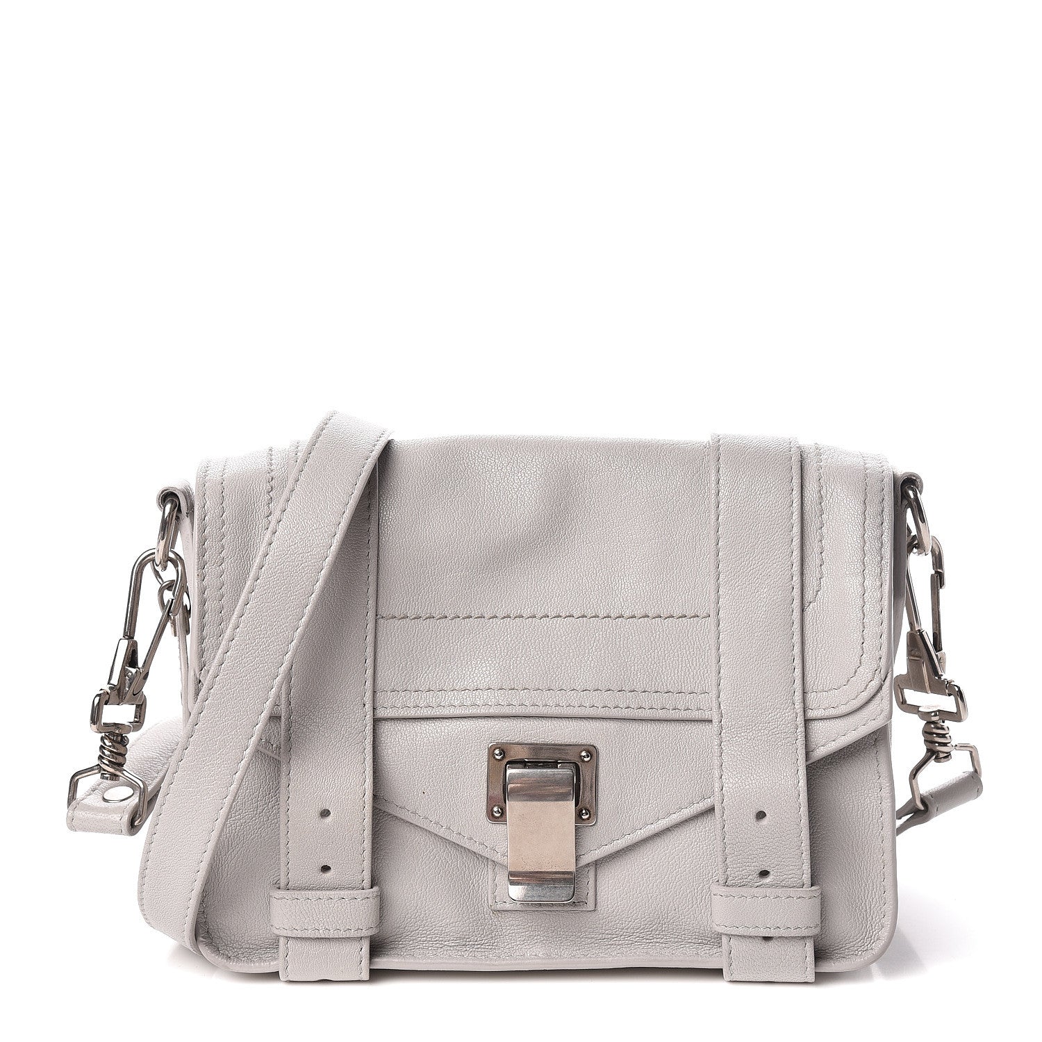 Proenza Schouler Lambskin PS1 Mini Pouch Messenger Bag Grey 1 of 11