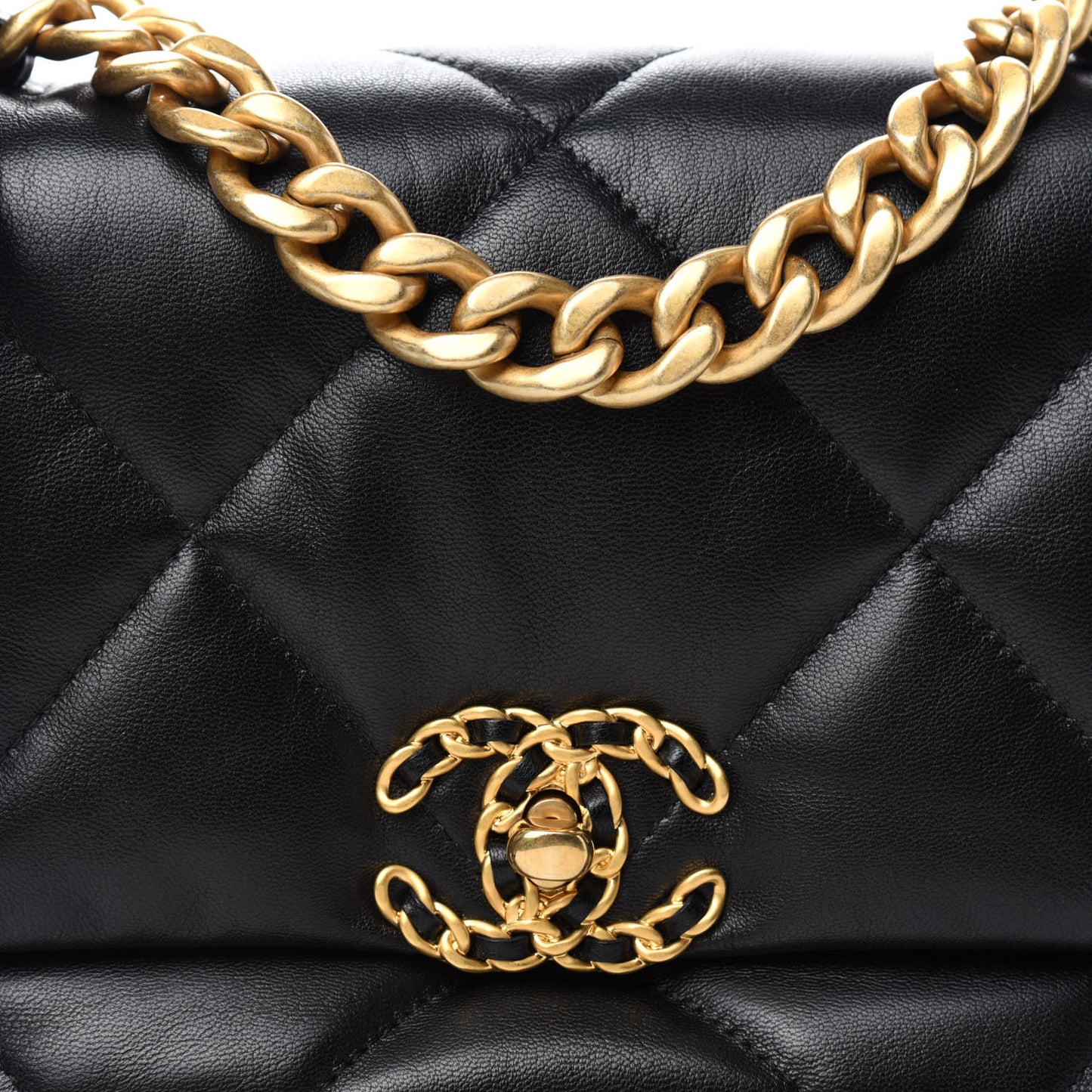 Goatskin Quilted Medium Chanel 19 Flap Black