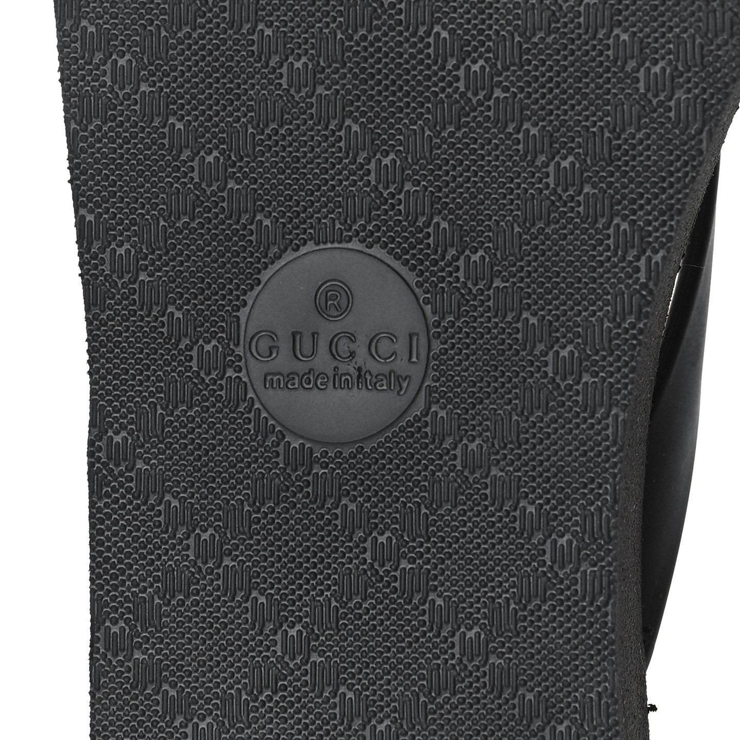 Rubber Chevron Womens GG Thong Sandals 37 Black