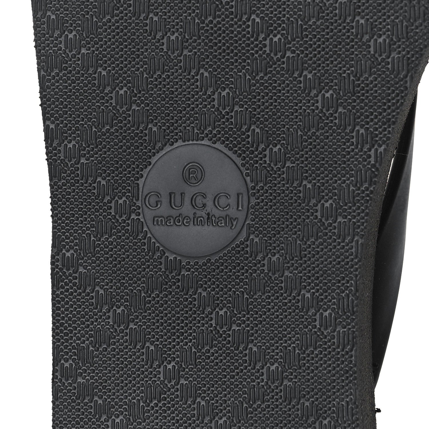 Gucci Rubber Chevron Womens GG Thong Sandals 37 Black 7 of 9