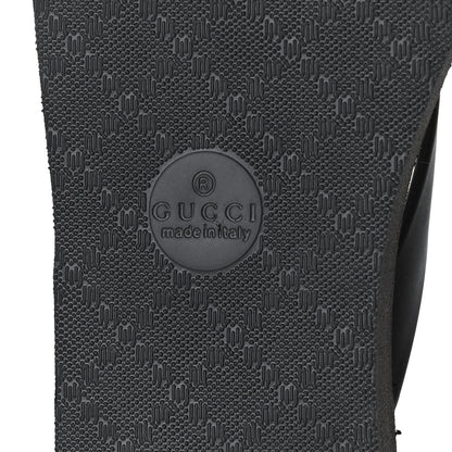 Gucci Rubber Chevron Womens GG Thong Sandals 37 Black 7 of 9