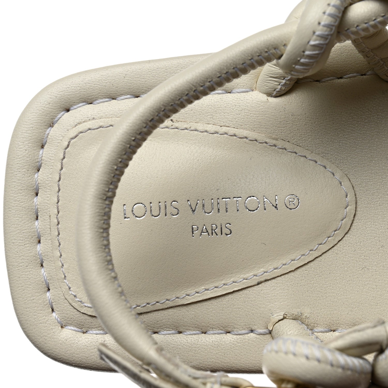Louis Vuitton Lambskin Nova Flat Sandals 38 White 5 of 7