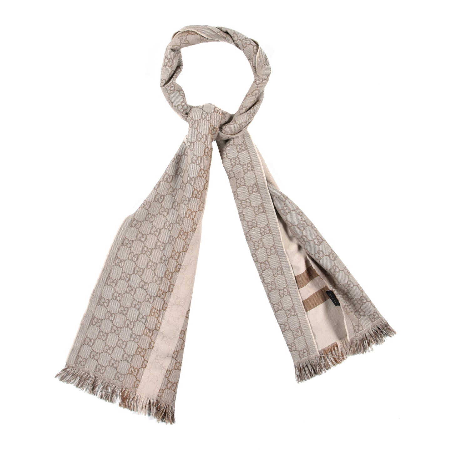 Wool GG Monogram Scarf Brown