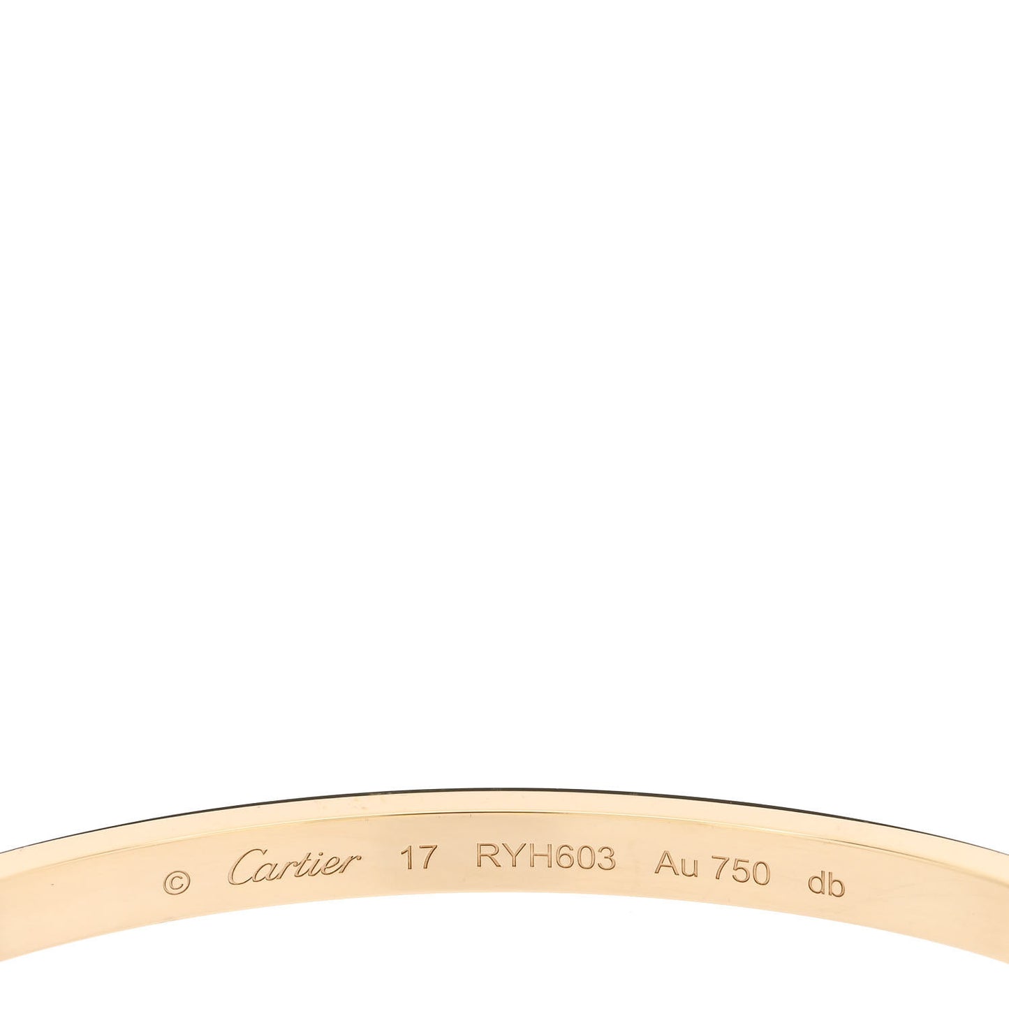 18K Yellow Gold Small LOVE Bracelet 17