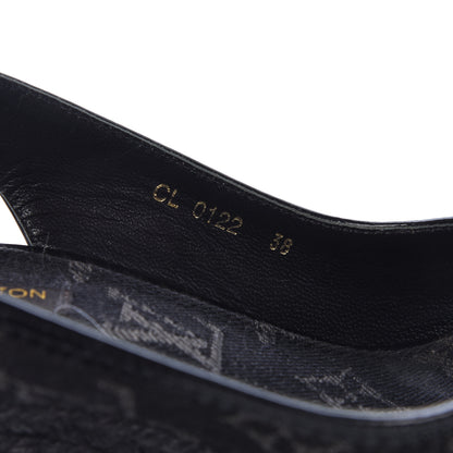 Louis Vuitton Denim Patent Espadrille Wedges 38 Black 8 of 8