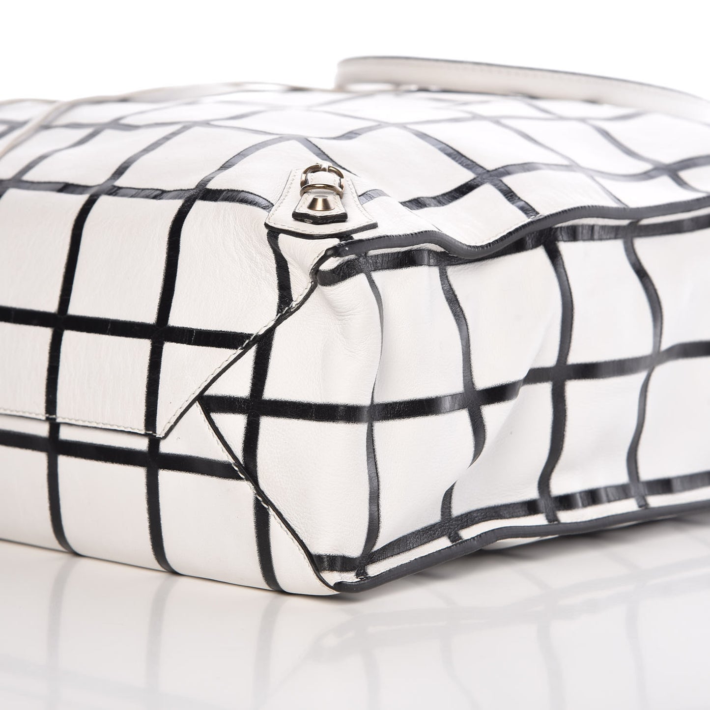 Agneau Papier Ledger Tote White Black