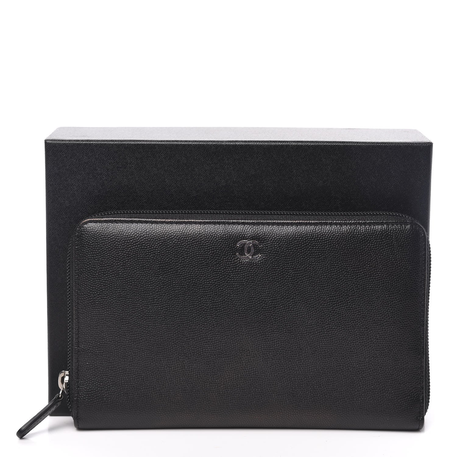 Chanel Caviar Large Sevruga Zip Around Organizer Wallet Black 9 of 9
