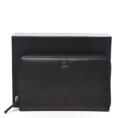Chanel Caviar Large Sevruga Zip Around Organizer Wallet Black 9 of 9
