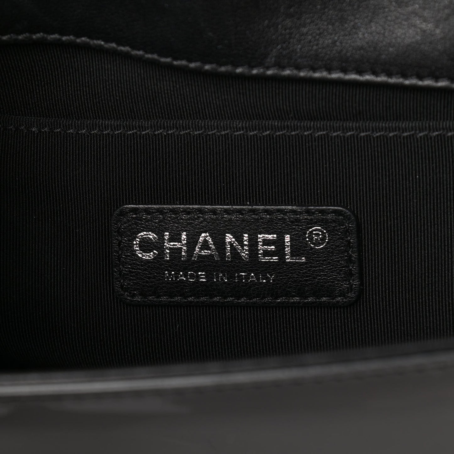 Patent Calfskin Quilted Medium Boy Flap Black