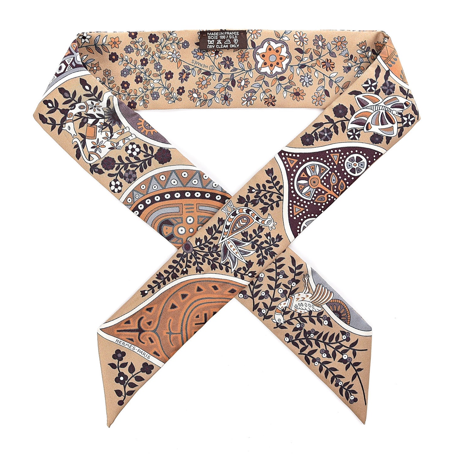 Silk L'Arbre De Vie Twilly Camel Gris Bleuete Caramel