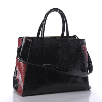 Fendi Patent Regular 2Jours Tote Black Red Milk 4 of 10