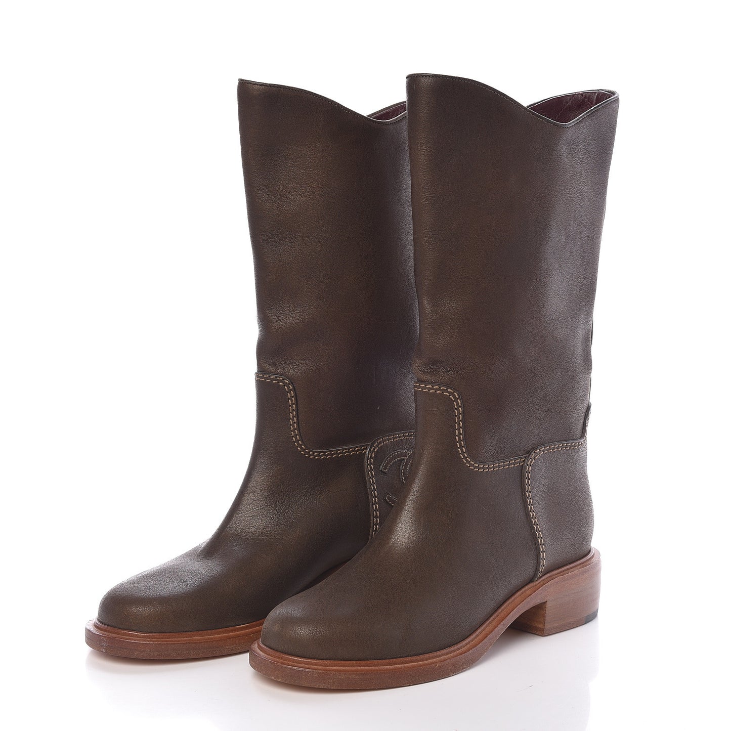 Calfskin Paris Dallas Boots 37 Dark Gold