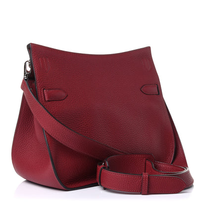 Hermes Taurillon Clemence Jypsiere 28 Rouge Grenat 2 of 14