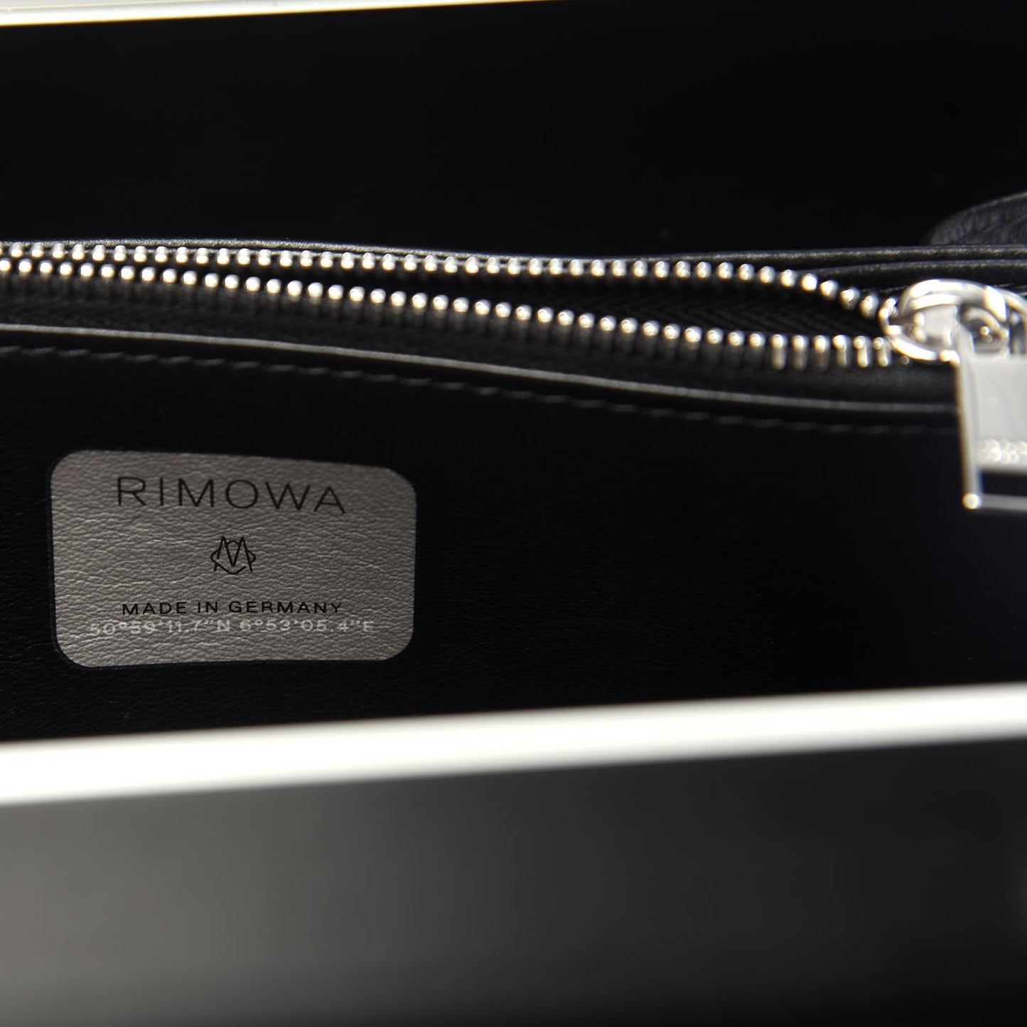 X RIMOWA Aluminum Personal Clutch On Strap Black