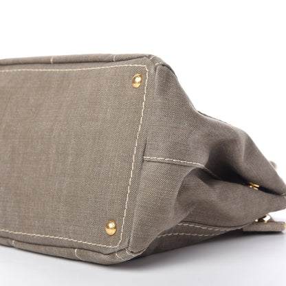 Prada Denim Logo Tote Militare 7 of 10