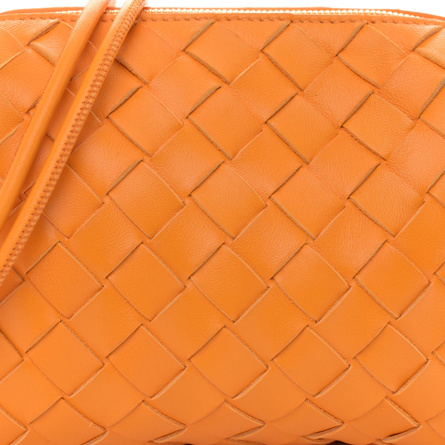 Nappa Intrecciato Mini Loop Camera Bag Tangerine