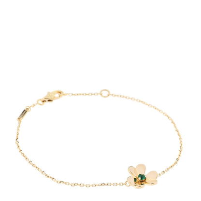 Van Cleef & Arpels 18K Yellow Gold Emerald Mini Frivole Bracelet 1 of 5