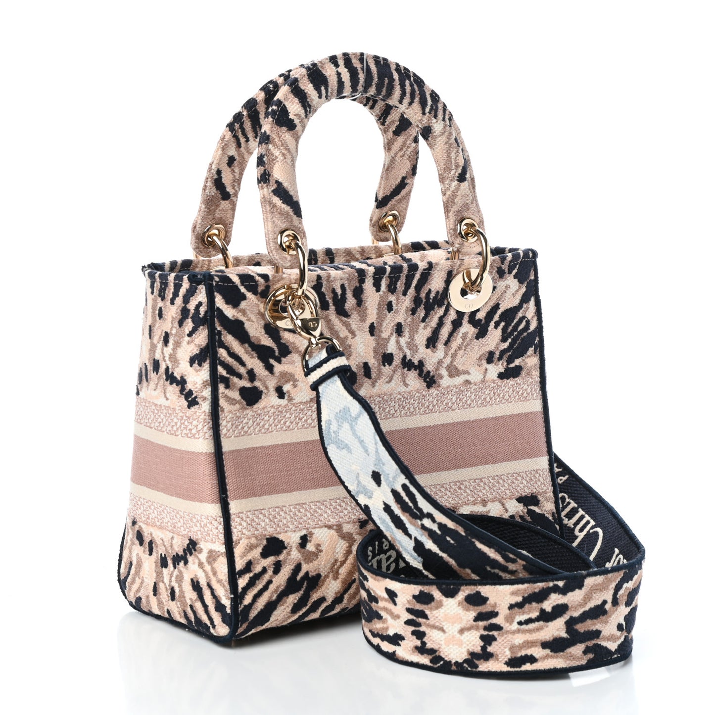 Canvas Embroidered Medium Tie And Dior Lady D-Light