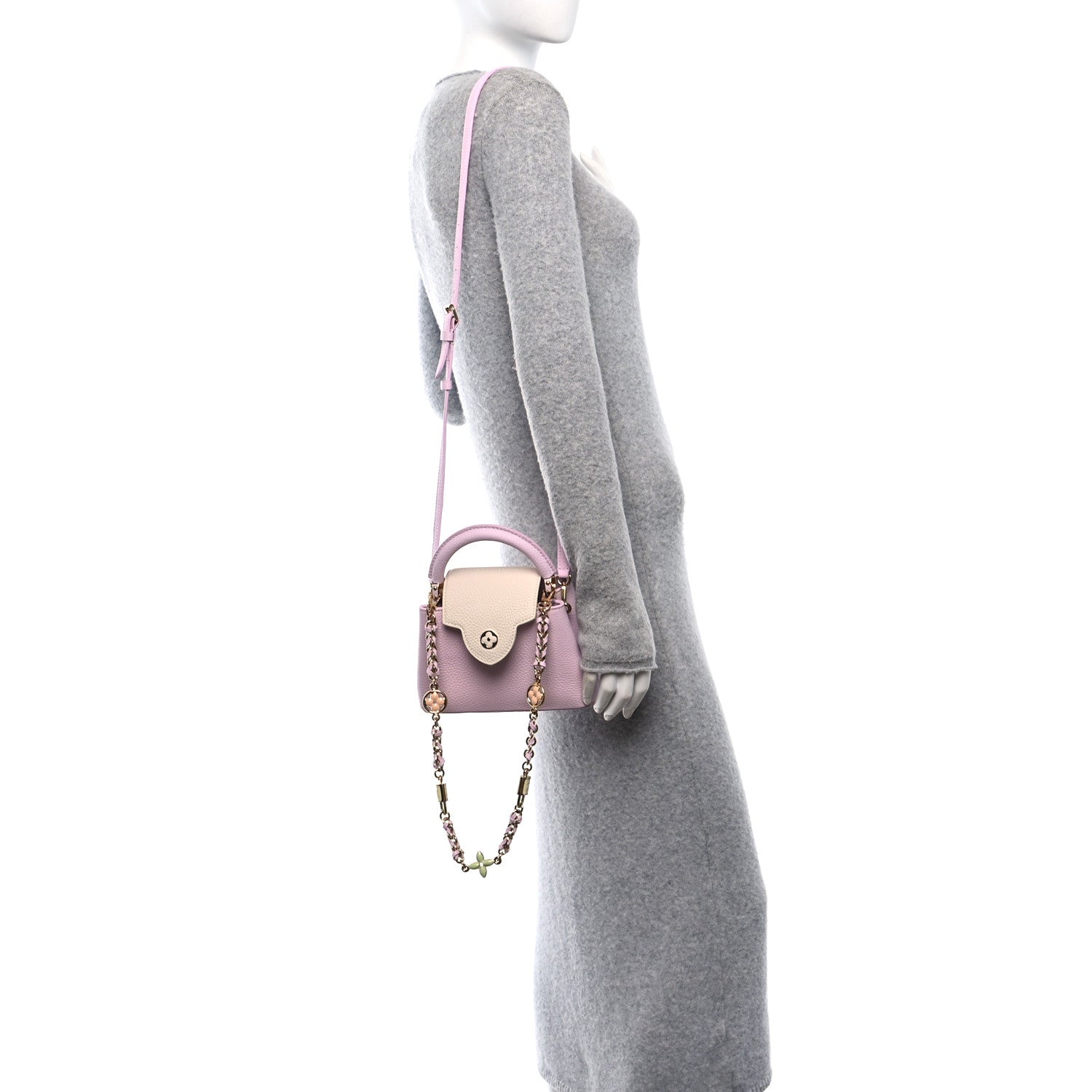 Louis Vuitton Taurillon Flower Chain Capucines Mini Marshmallow 2 of 9