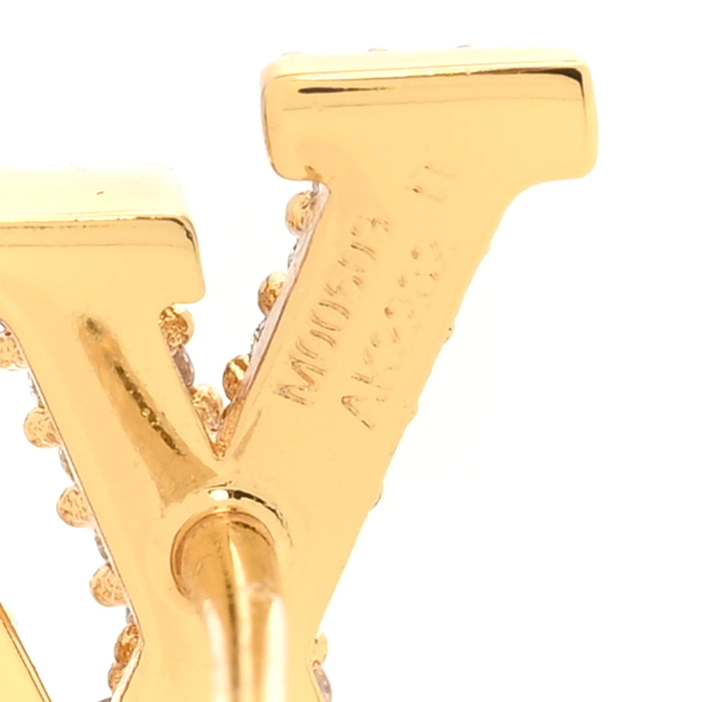 Metal Crystal LV Iconic Earrings Gold