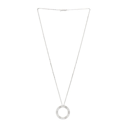 Cartier 18K White Gold Diamond LOVE Paved Necklace 2 of 3