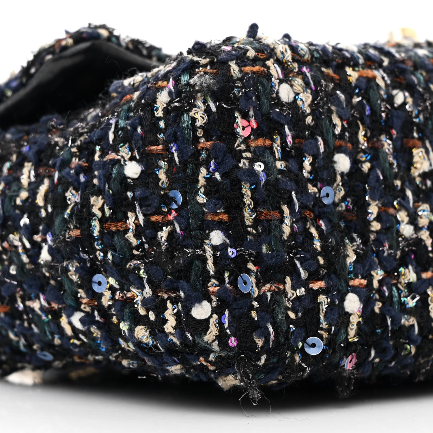 Chanel Sequin Mini Rectangular Single Flap Navy Blue Multicolor 9 of 10