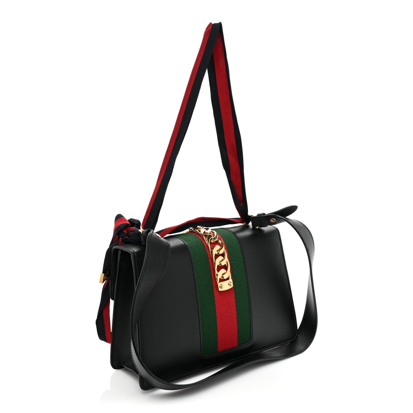 Calfskin Small Sylvie Shoulder Bag Black