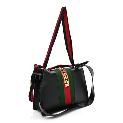 Gucci Calfskin Small Sylvie Shoulder Bag Black 3 of 14