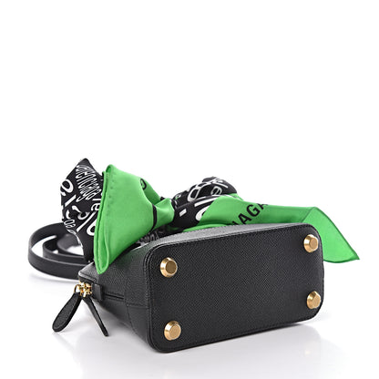 Balenciaga Grained Calfskin XXS Ville Top Handle Bag Scarf Black 4 of 11