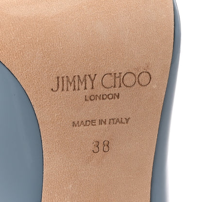 Jimmy Choo Patent Crystal Bing 100 Pumps 38 Blue 6 of 11