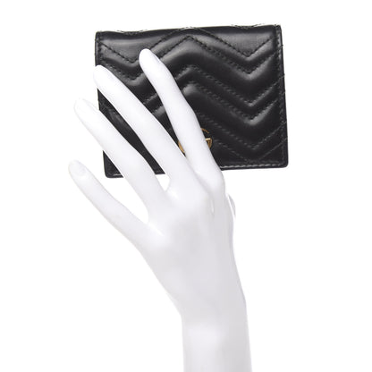 Gucci Calfskin Matelasse GG Marmont Card Case Black 2 of 9