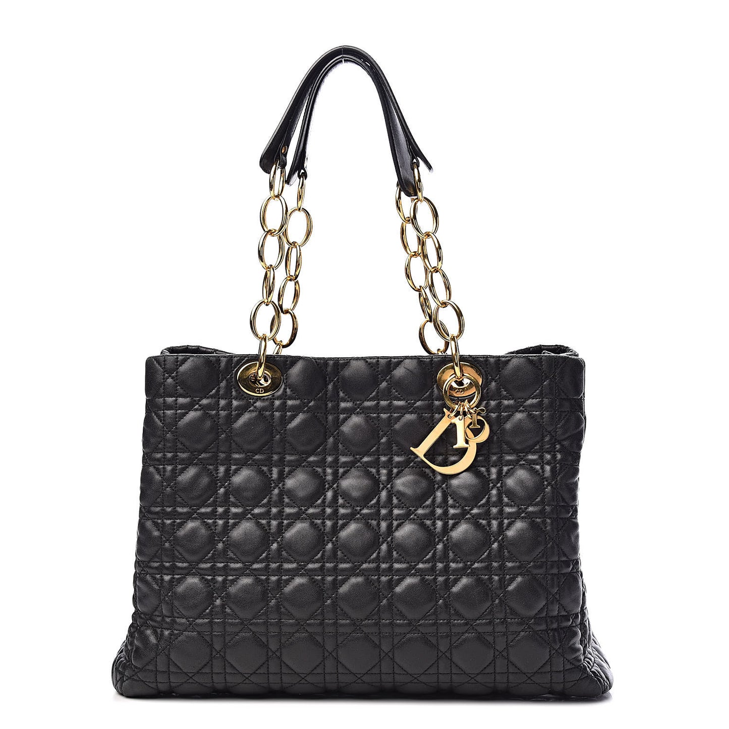 Lambskin Cannage Large Dior Soft Shopping Tote Black