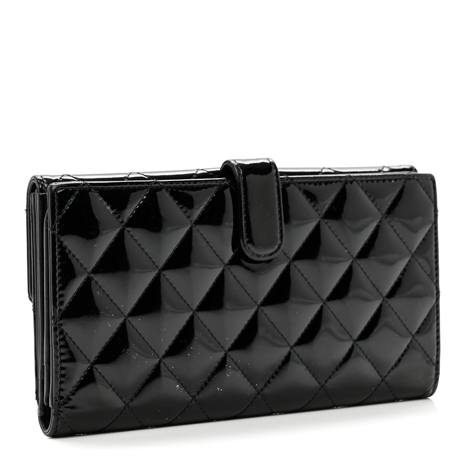 Chanel Patent Quilted Large Flap Wallet Black 3 of 10