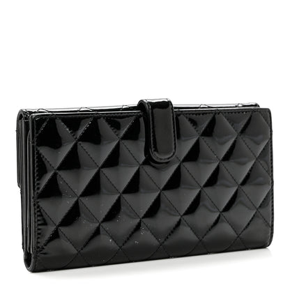 Chanel Patent Quilted Large Flap Wallet Black 3 of 10