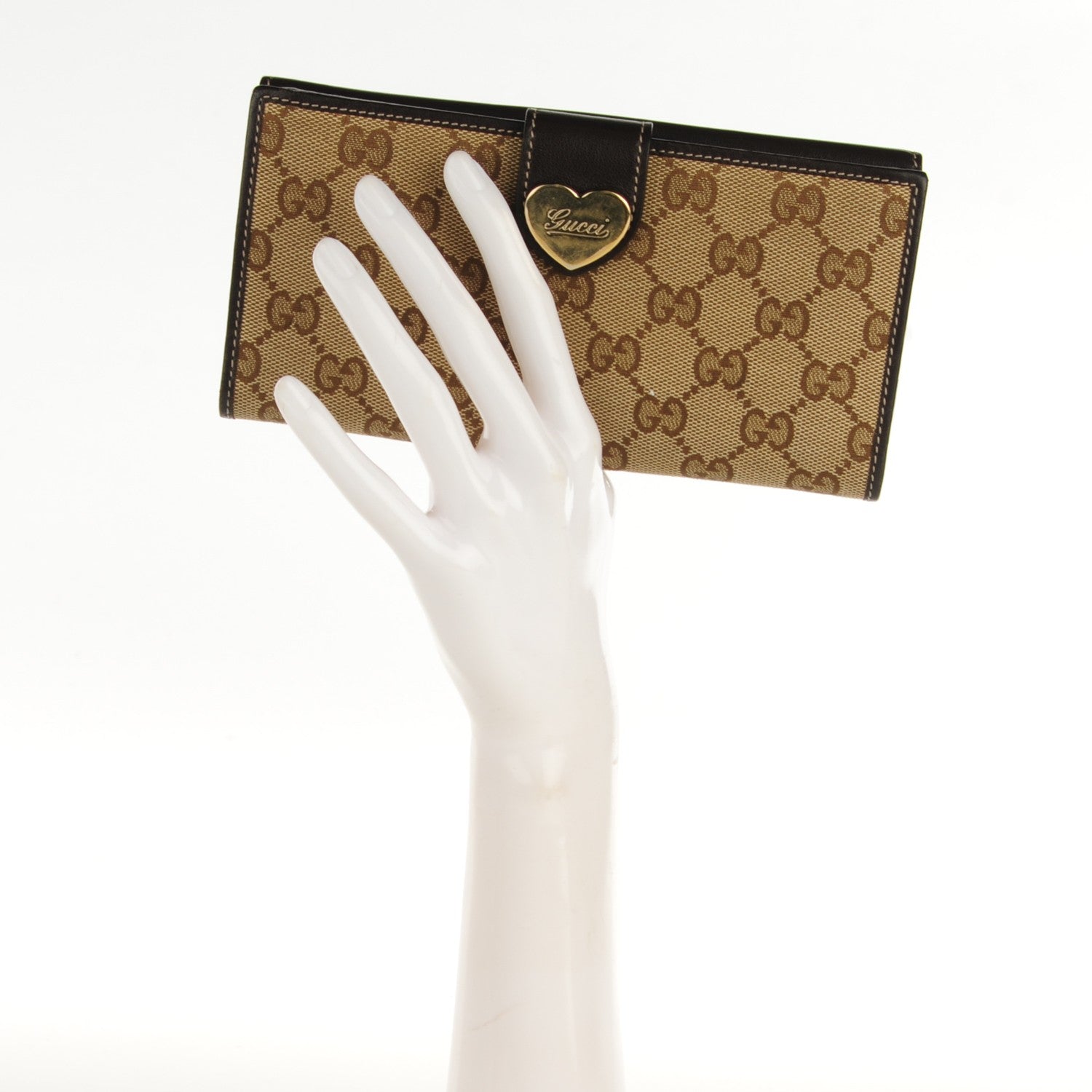 Gucci Monogram Heart Continental Wallet Brown 2 of 6