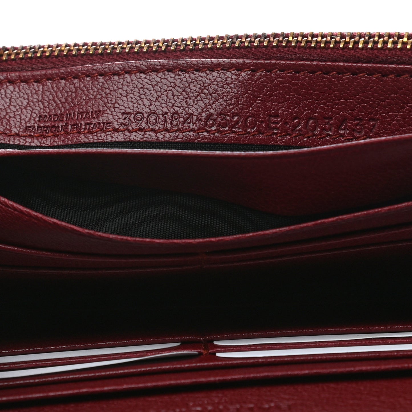 Chevre Gold Metallic Edge Hardware Money Wallet Bordeaux