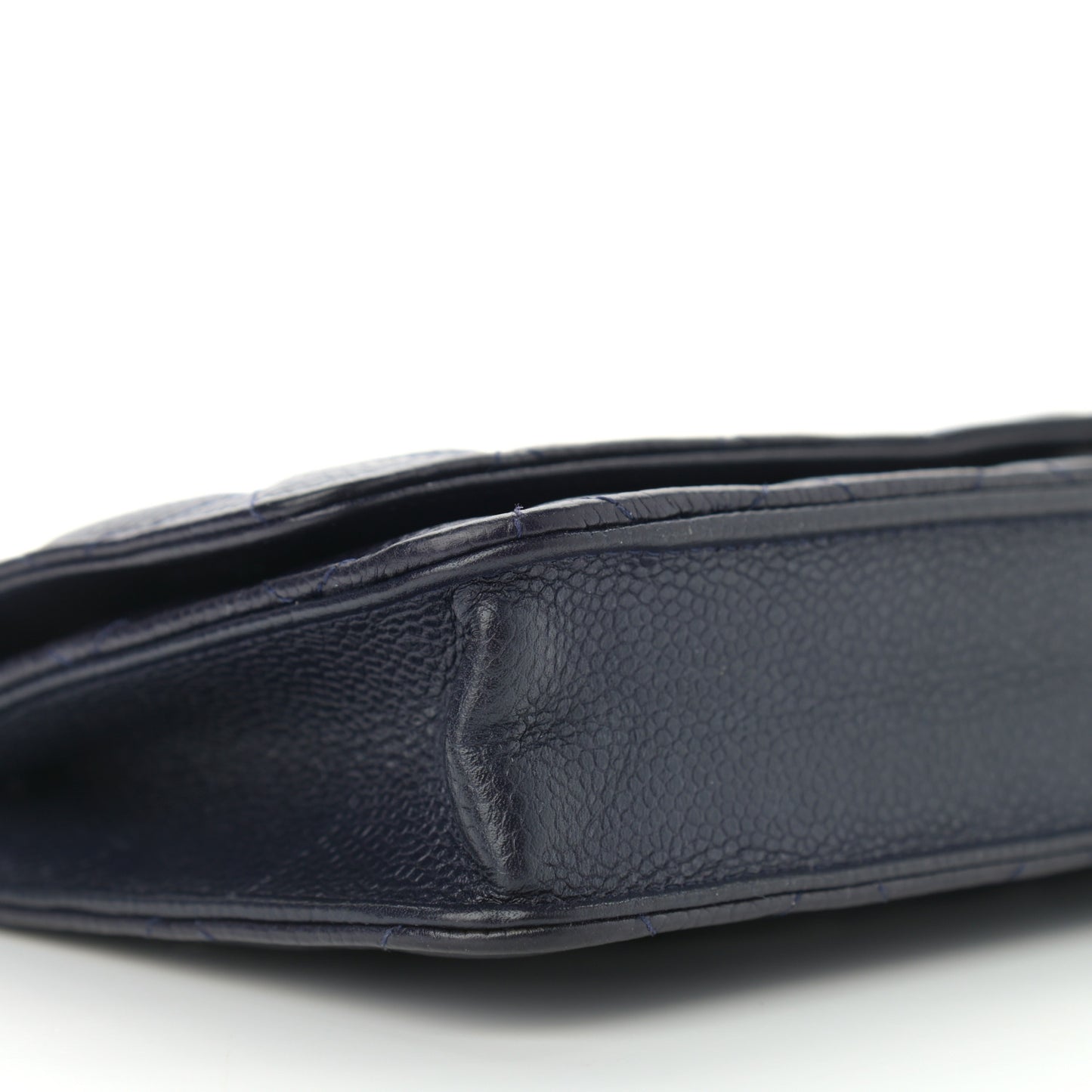 Caviar Quilted Wallet On Chain WOC Navy Blue