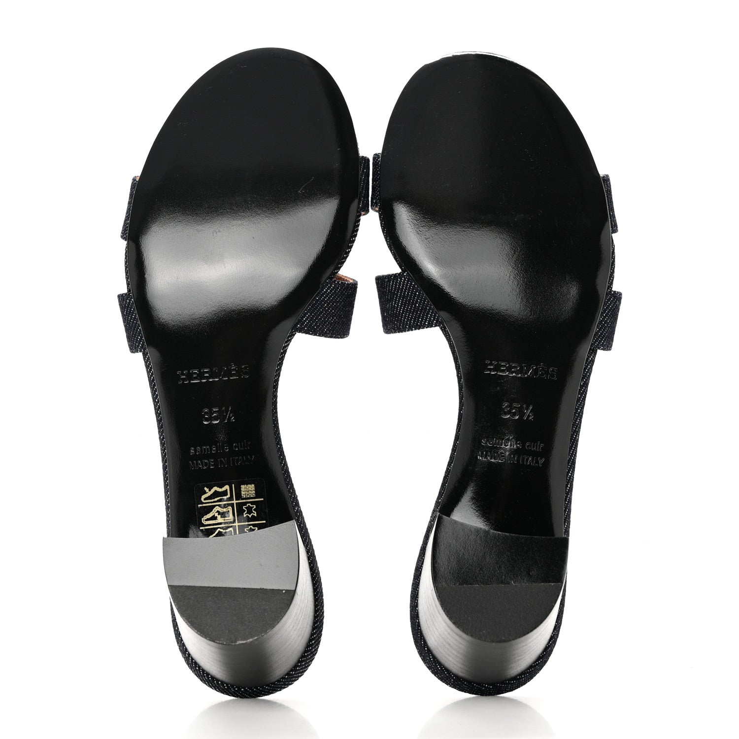 Hermes Denim Oasis Sandals 35.5 Bleu Brut 5 of 9