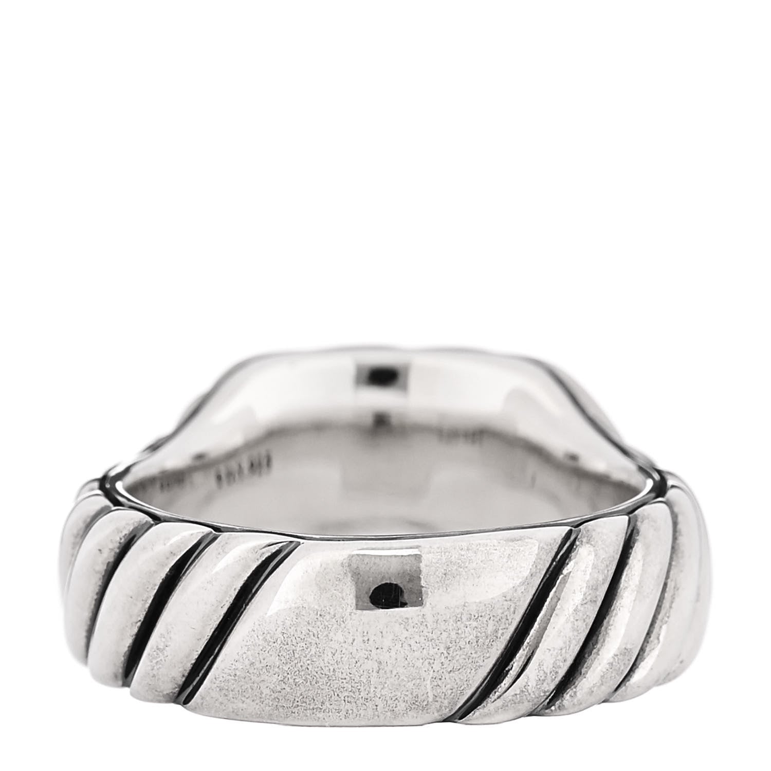 David Yurman Sterling Silver 12.5mm Sculpted Cable Contour Ring 55 7.25 3 of 5