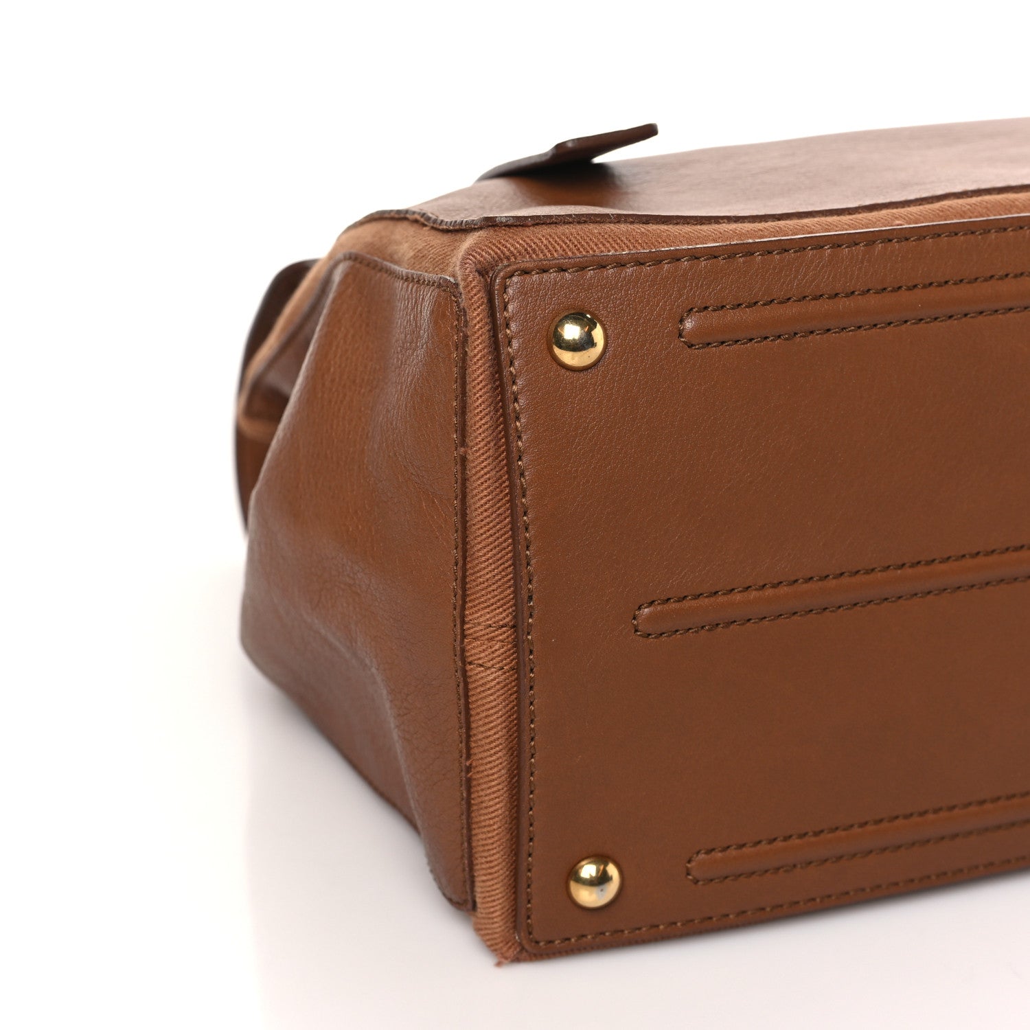 Saint Laurent Calfskin Canvas Medium Muse Two Brown 7 of 9
