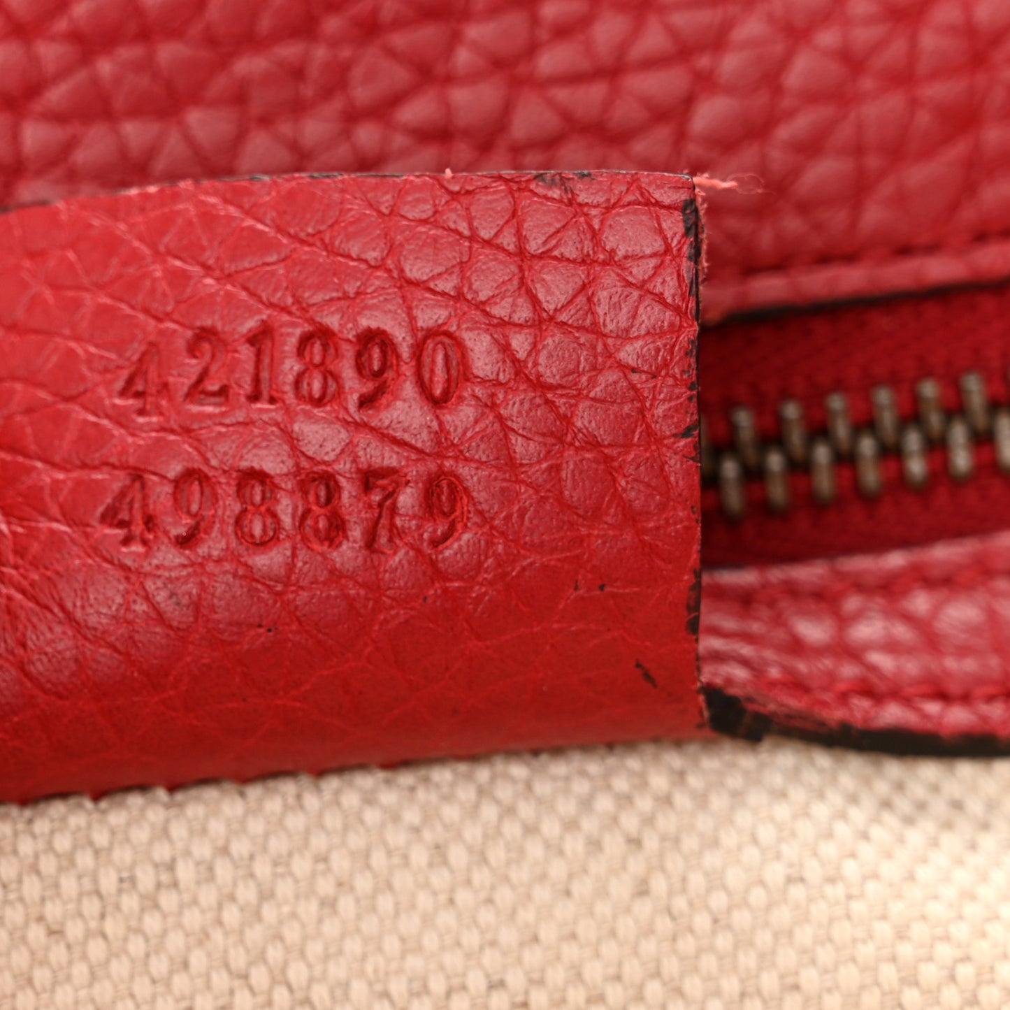 Calfskin Small GG Marmont Top Handle Bag Vulcanic Red