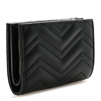 Gucci Calfskin Matelasse GG Marmont Card Case Wallet Black 3 of 8