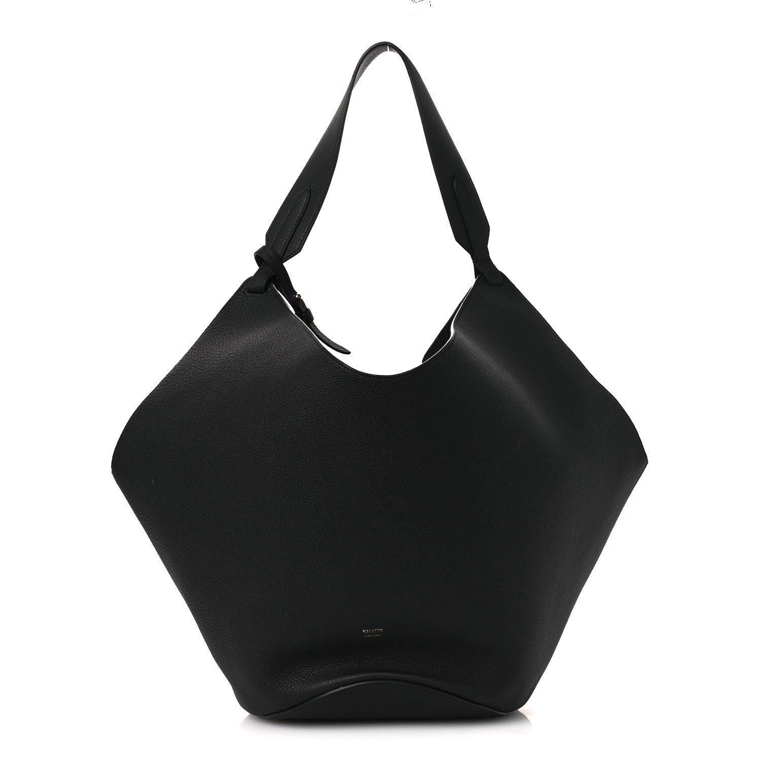 Khaite Pebbled Sport Calfskin Medium Lotus Tote Black 1 of 23