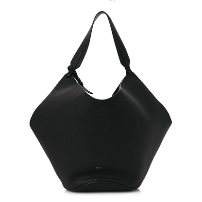 Khaite Pebbled Sport Calfskin Medium Lotus Tote Black 1 of 23