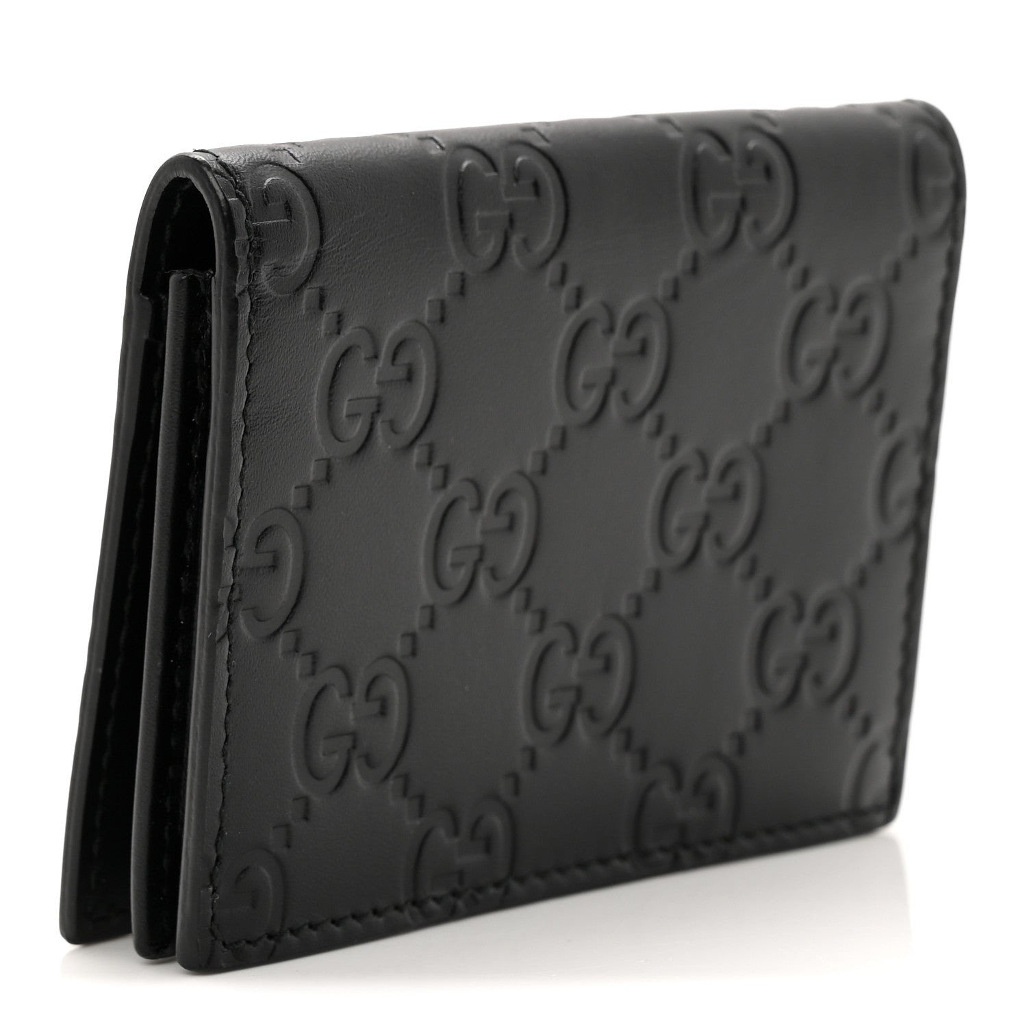 Gucci Guccissima Card Case Wallet Black 3 of 7