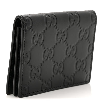 Gucci Guccissima Card Case Wallet Black 3 of 7