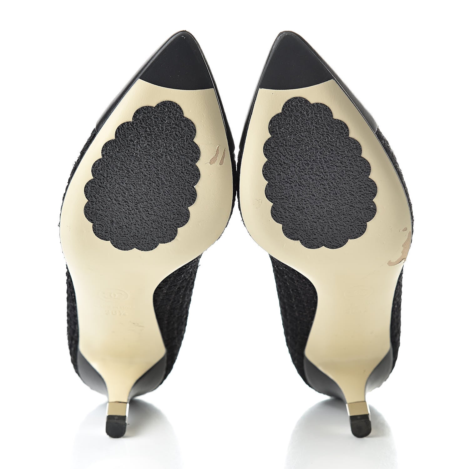 Chanel Lambskin Tweed CC Pump 36.5 Black 6 of 14