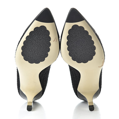 Chanel Lambskin Tweed CC Pump 36.5 Black 6 of 14